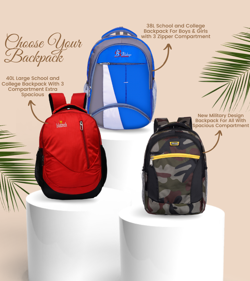 Flipkart.com | blutech new stylish combo School Bag Pack Of 2 Waterproof  School Bag (Red, Blue, 30 L) Waterproof School Bag - School Bag